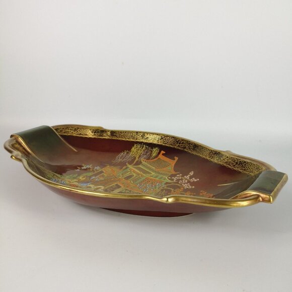VINTAGE CARLTON WARE ROUGE ROYALE Japanese Mikado SERVING DISH 1930s ART DECO - Picture 10 of 16